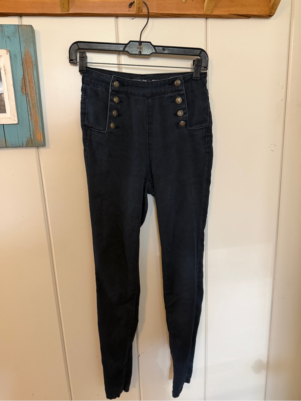 Cello Jeans Size 1 High Rise Sailor Skinny Jeans Anchor Button Y2K